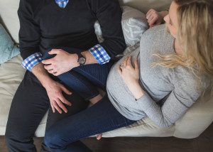 baby bump of expectant mother