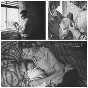 Black and white images of Guelph lifestyle newborn session
