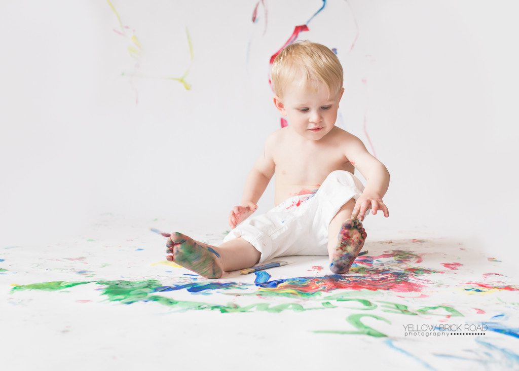 little birthday boy with painted toes