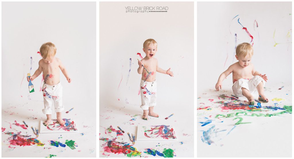 collage of paint smash studio session  in kitchener