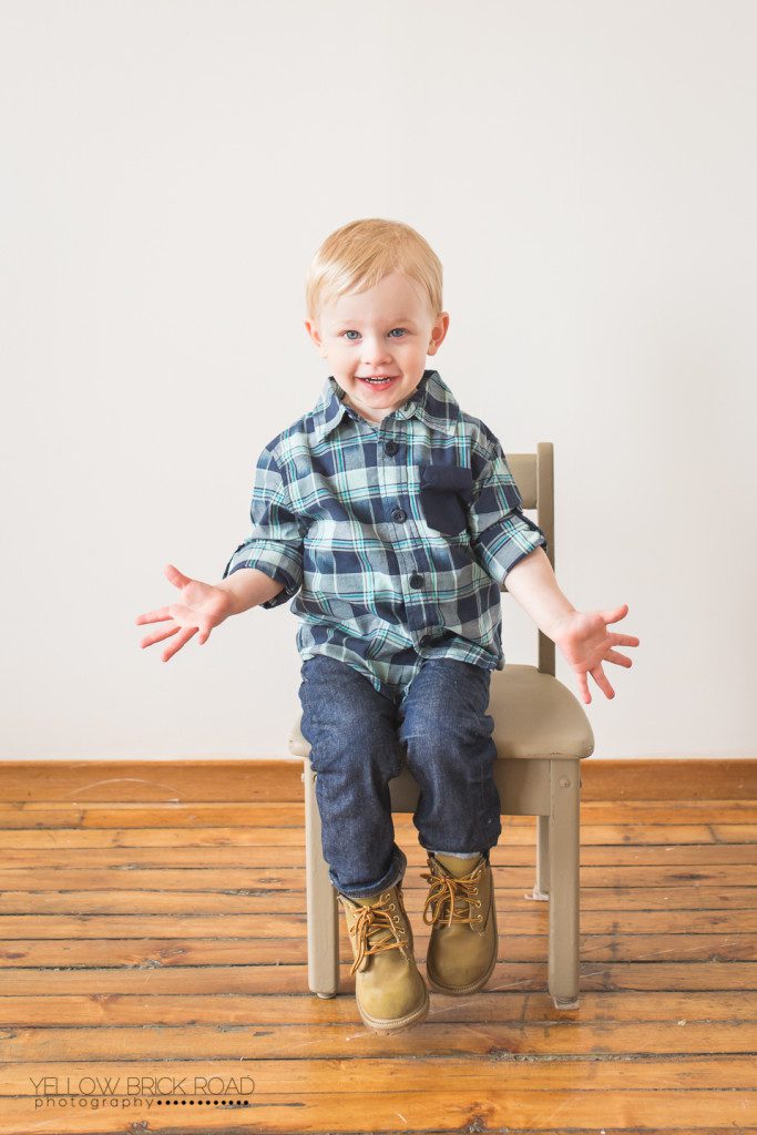 jazz hands from little blonde birthday boy