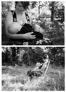 mom breastfeeding in black and white