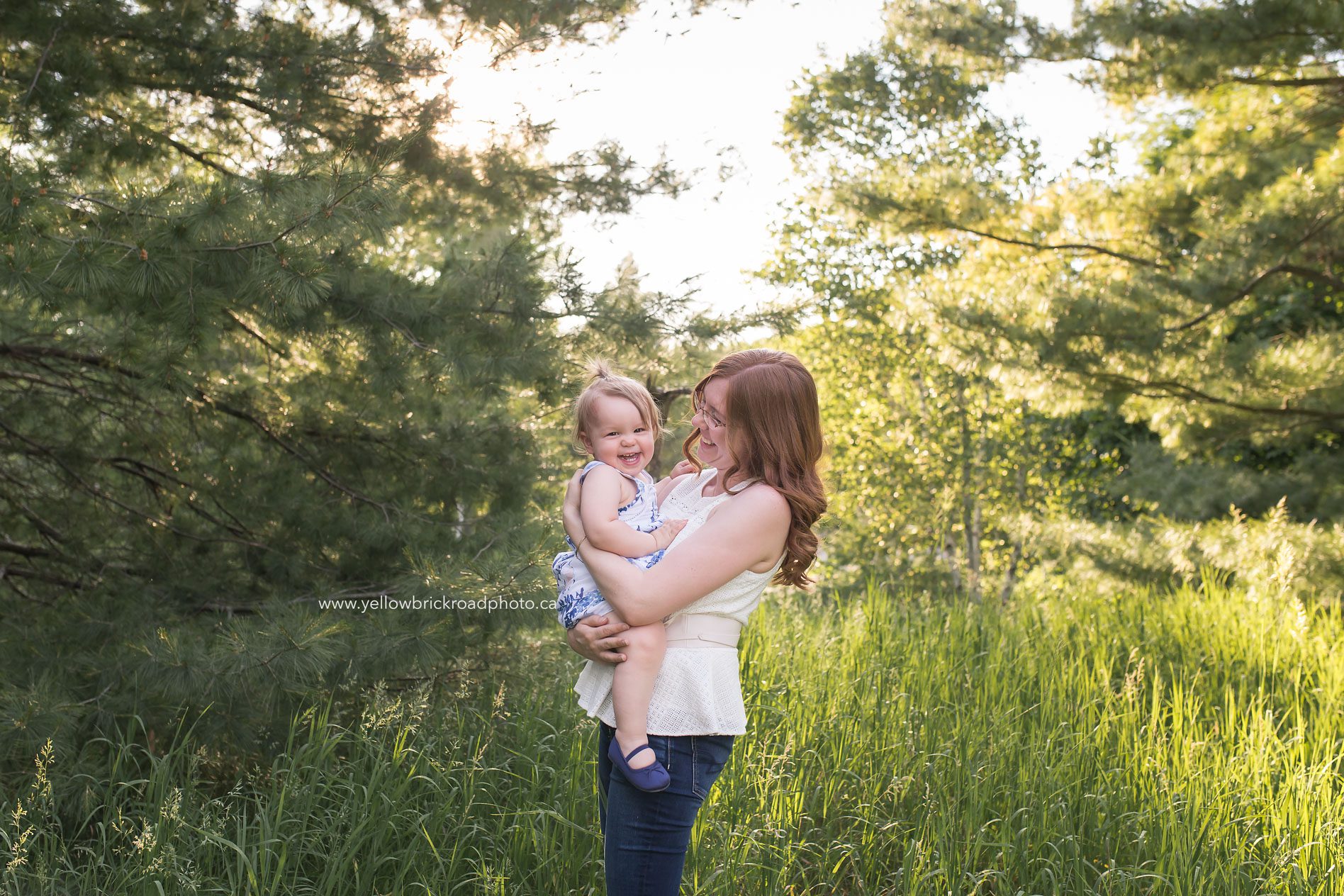 Breslau Family Photographer Mother Daughter smiling in forest