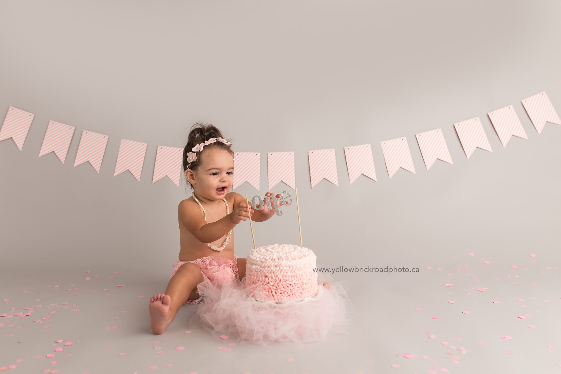Pink and Gray Cake Smash