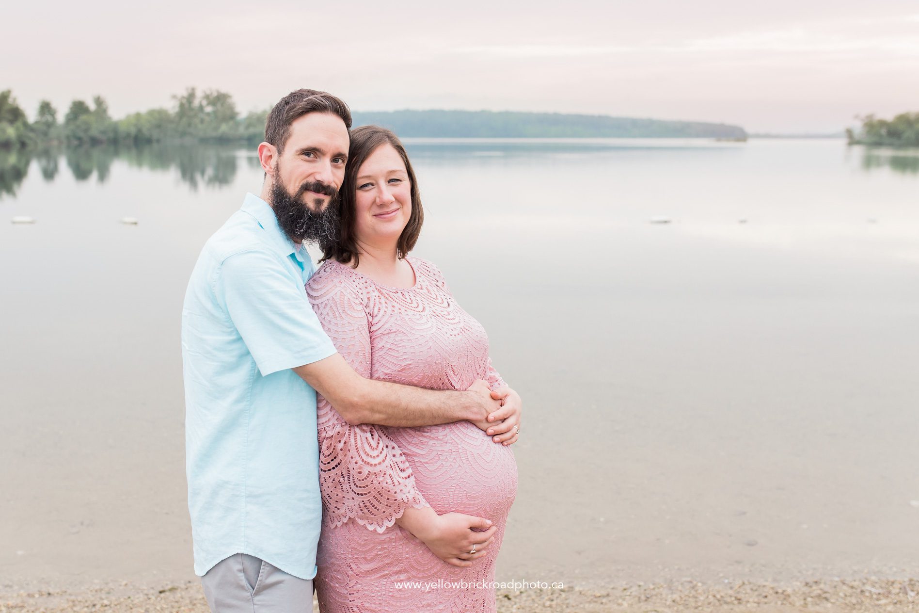 Guelph Maternity Photographer couple pose during maternity session