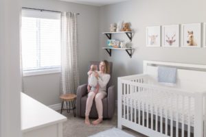 Lifestyle Family Session Mom and baby in nursery