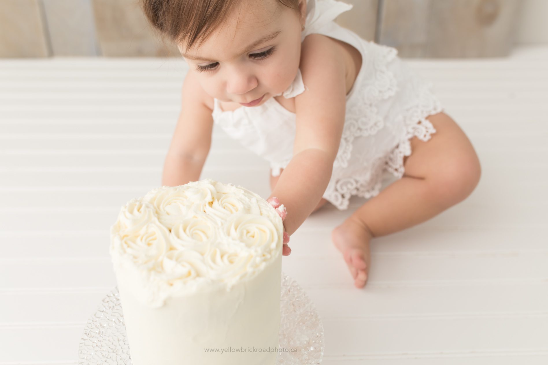 First birthday cake smash rosette cake close up
