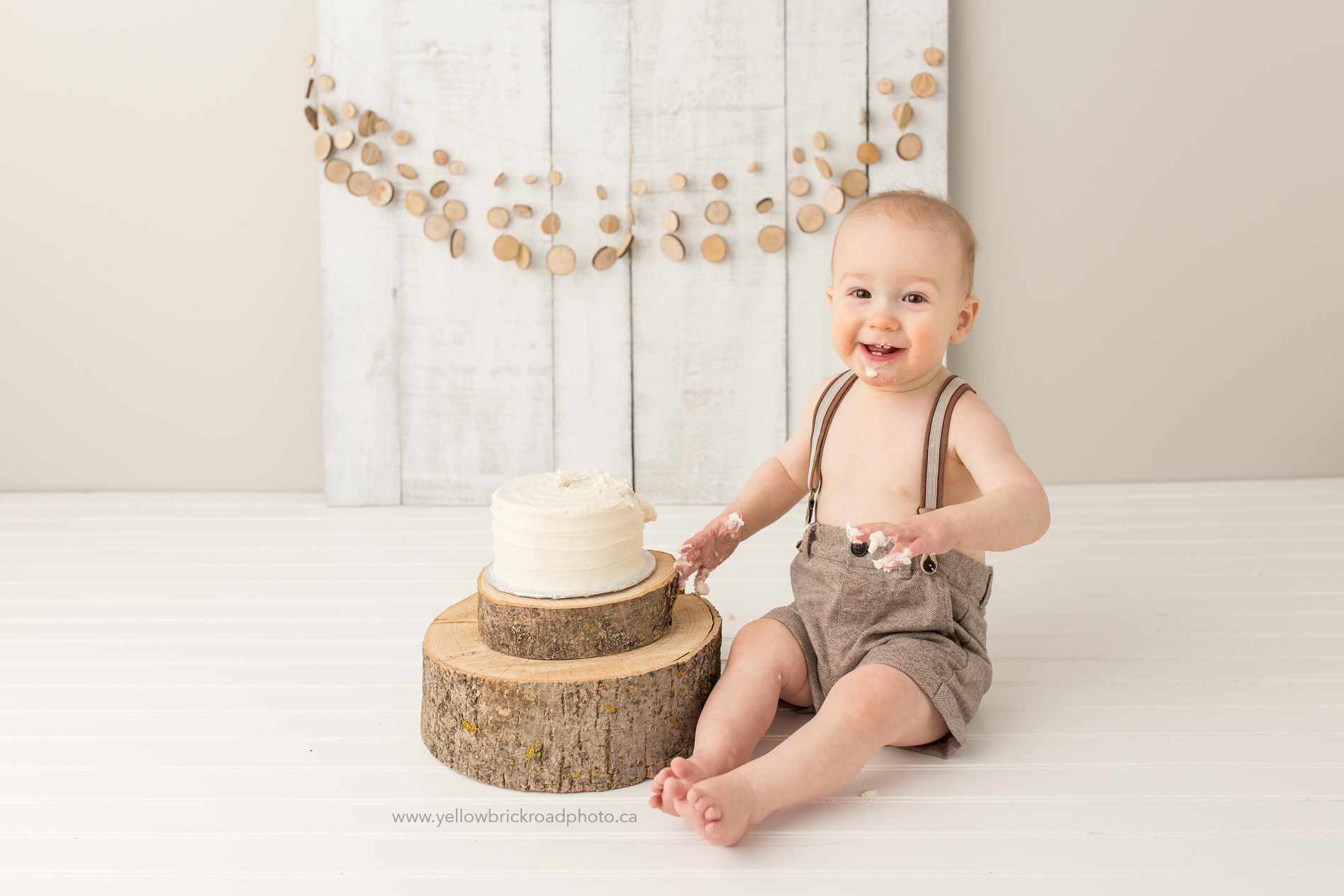 Smash Cake Session Guelph Happy Birthday Boy Yellow Brick Road Photography 