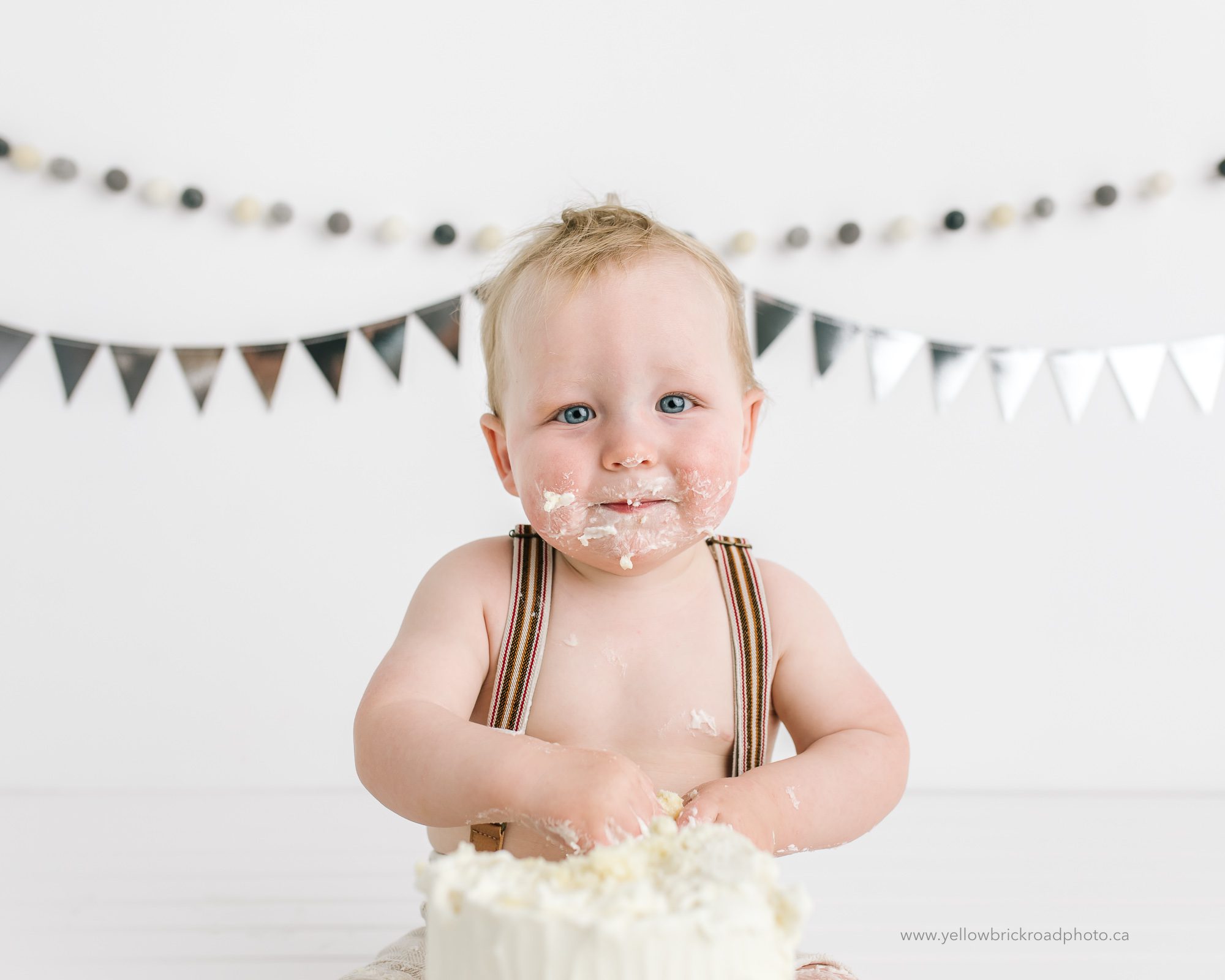 birthday boy enjoying cake