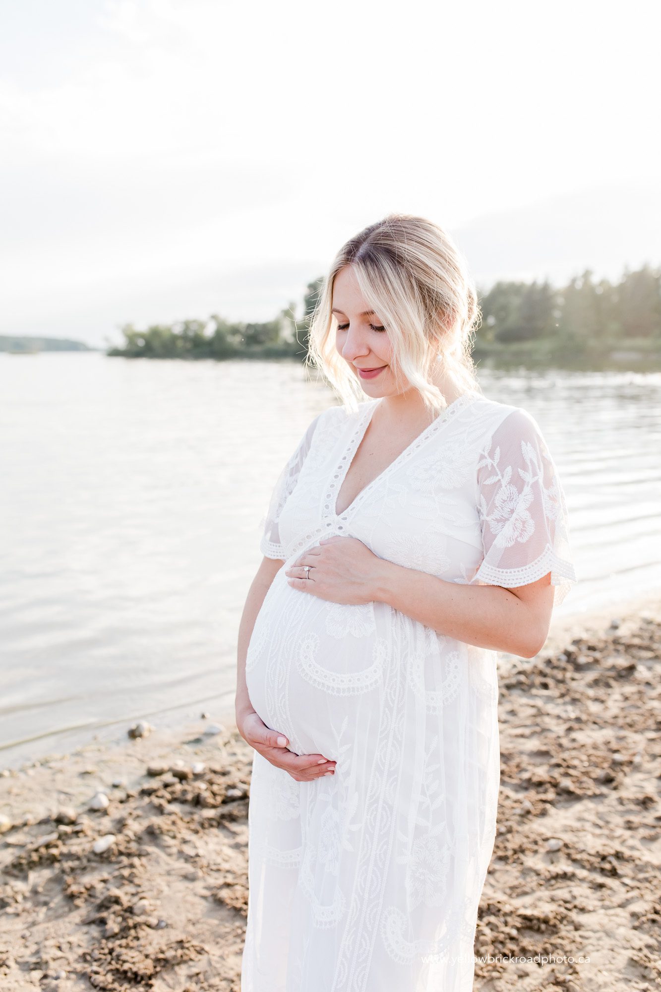 first time mom posing with baby bump